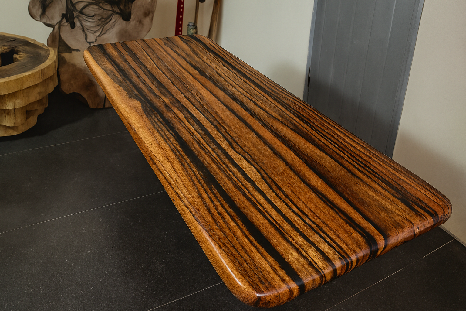 Meja epoxy resin kayu sonokeling